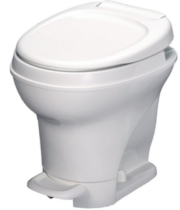 White toilet pedal flush for camper van living
